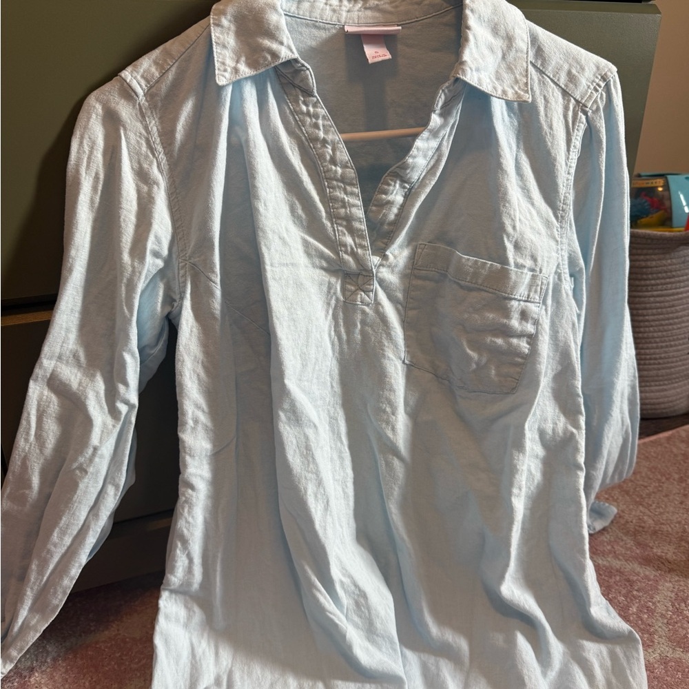 Isabel Maternity by Ingrid & Isabel Light Blue Blouse